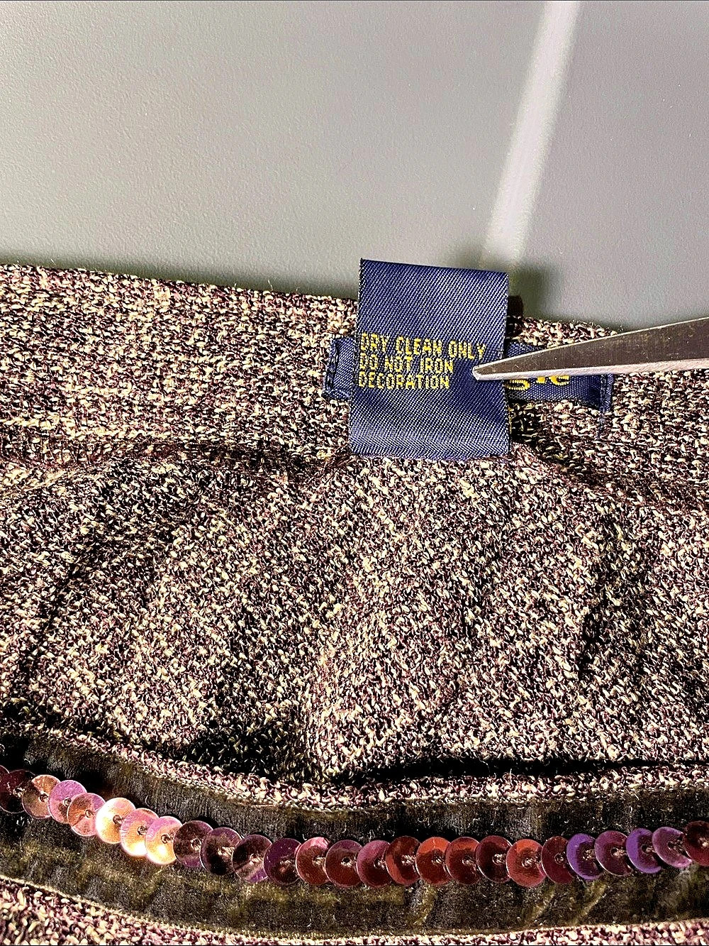Vintage e-col-o-gie Pleated Sequin Waistline Maxi Skirt in Brown Size 6 - Picture 8 of 10